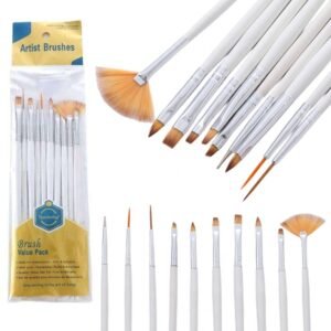 10-Piece Fine Art & Nail Art Brush Set