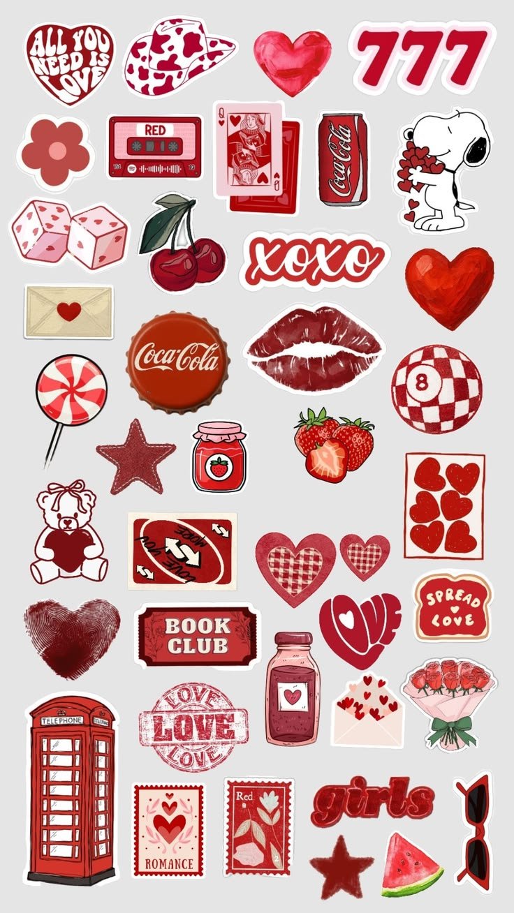 Red Love & Romance Stickers