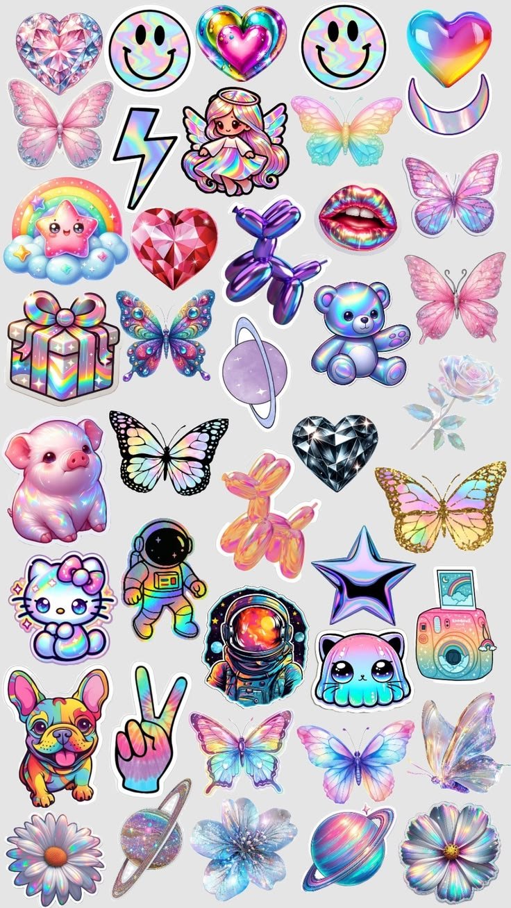 Kawaii Rainbow Aesthetic Stickers