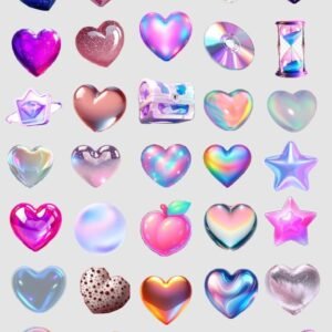 3D Heart & Love Stickers