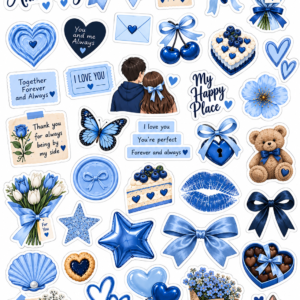 Blue Love & Anniversary Stickers