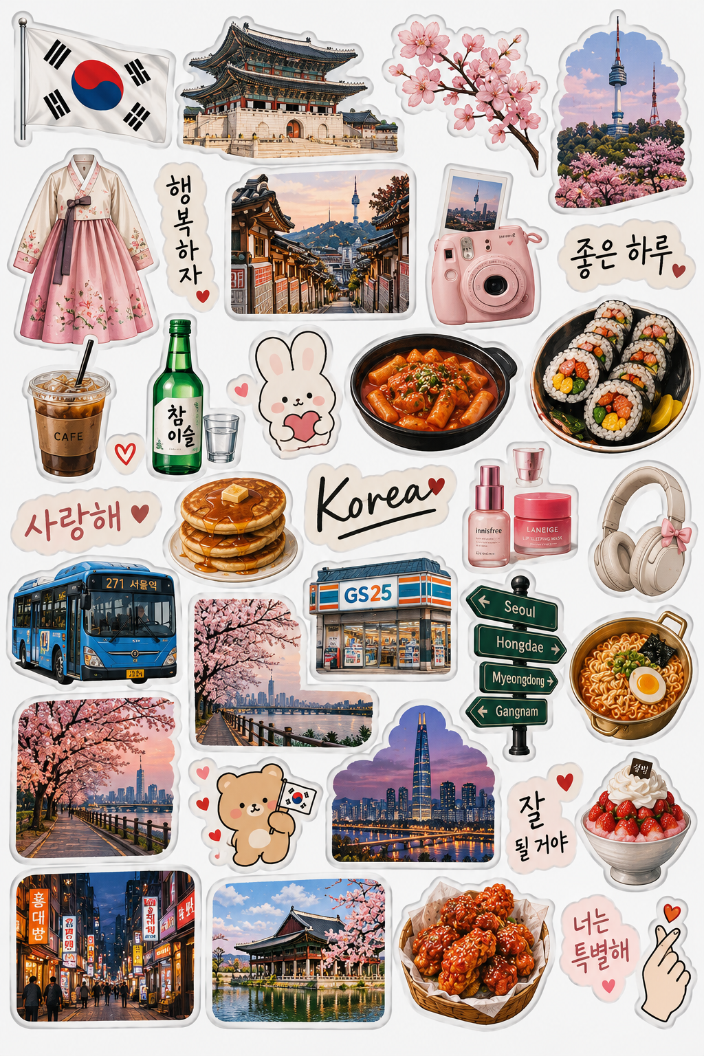 Korean K-Style & Seoul Stickers