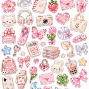 Pink Kawaii Aesthetic Stickers